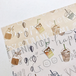 送料無料  オリジナル デザインペーパー cafe 2色セット 