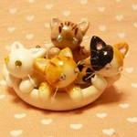 オーダーのお品○ミニチュア○猫○みんなでねこなべ