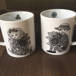 北欧柄モノトーン  ペアマグ 名入れ可！結婚祝いに！