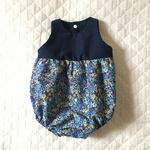 花柄×ネイビー ロンパース♡