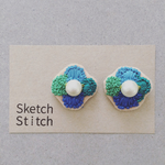 flower×pearl刺繍ピアス