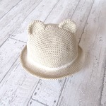 コットンのくま耳ハット　Ｓ　ベージュ