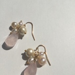 ドロップピアス ローズクォーツ