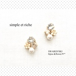 flower♡&SWAROVSKI bijouearring
