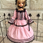 ゴシックドレス ピンク×黒レースセット