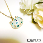 スワロフスキー　キラキラ可愛い　猫のおしゃれシンプルネックレス