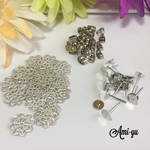 ✴︎ビジューピアス キット✴︎アンティークシルバー