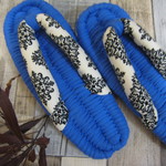 布ぞうり：kaichanさまご予約品＊sky blue24cm/off white＋blackダマスク