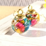 ★新作★ 水中花 ハーバリウムフープピアス 