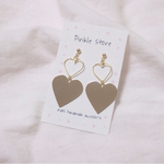 ハート×ハートのシンプルピアス/イヤリング