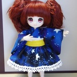 浴衣ドレス：流れ星（蓄光）オビツ11　