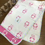 ふわふわ６重ガーゼブランケット　ピンクパンダ　出産祝いに最適