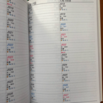 厚紙使用 2018年開始 10年日記 B5版 顔料系１ページ2日