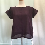 絽の紫のプルオーバー　着物リメイク