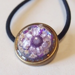 紫のお花のヘアゴム