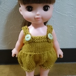 メルちゃんサイズ服 カボチャオーバーオール マスタード