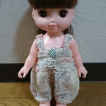 メルちゃんサイズ服 オーバーオール トリコロール