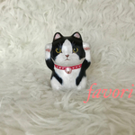  【縁起物】招き猫の貯金箱(ハチワレ猫）
