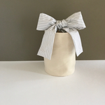 ストライプリボン♫帆布バケツ