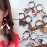 ❇️レトロ スカーフ柄ピアス/イヤリング