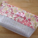 【 la様オーダー品 】★トラベルポーチ＊YUWAイチゴしゃぼんが可愛い☆ピンク★