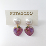 パール×ピンクハート ピアス／イヤリング