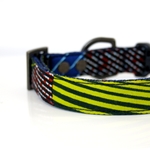 【春の新作】african wax striped 首輪　小型犬　Sサイズ　アンティークゴールド