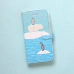 手帳型スマホケース「ペンギンとしろくま」