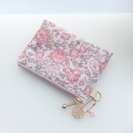LIBERTY　Felicite　フェリシテ　ライトピンク　ビニコの中布・仕切りポケット付きminiポーチ  ◆　コインケース・小物入れに♪ 