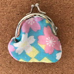 桜柄の小さながま口財布