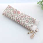 ★試作品　LIBERTY　Felicite　フェリシテ　あずきミルク　ペン差しポケット付きビニコのぺたんこペンケース