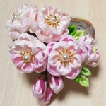 つまみ細工   八重桜コーム