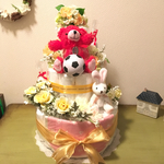  おむつケーキ　3段　豪華出産祝い 送料無料