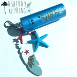 海を感じる 携帯灰皿キーホルダー 青★SURF スマイル カリフォルニアベア
