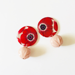 アネモネイヤリング．．Pink×Red