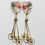 押し花レジンハートチャーム イヤリングorピアス