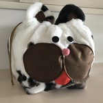 三毛猫さんの大きな巾着〈焦げ茶〉