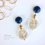 ネイビー×ゴールド♢イヤリングorピアス   
