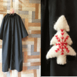 ◆期間限定￥3,500引きセール◆◆フリル襟　七分袖ブラウスワンピース　黒