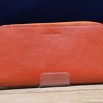 【お買い得】ラウンドファスナー長財布　オレンジ　B品