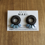 《再販》雫のループピアス/ｸﾞﾚ-×ｽﾓ-ｸBlue