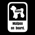 愛犬のお名前入りステッカー『マルプー Aタイプ』シンプルタイプ☆ カーステッカー  ☆ Hachi8sticker