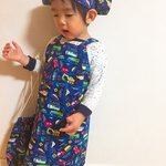 キッズエプロンと三角巾、巾着袋のセット90㎝