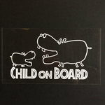 ステッカー  CHILD ON BOARD カバの親子
