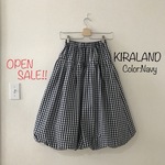No.2 OPEN SALE!!定番ギンガムチェックのバルーンスカート《ネイビー》