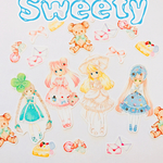 海外マステsweetガーリーDoll🍬🍭マステフレークシール♡