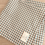 【marux0320様ご予約品】チェック柄／ターコイズ×ブラウン　お弁当包み