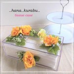 【SALE】◆イエローローズとベリー◆フラワーティッシュケースボックス