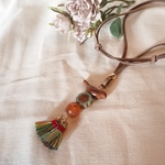 【再販】可愛い❤wood birdと小さなタッセルの革ひもネックレス