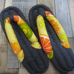 布ぞうり：再販dark gray24cm/kiwi orange
